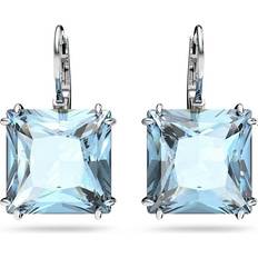 Blue Earrings Swarovski Millenia Square Cut Drop Earrings - Silver/Blue