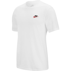 S T-shirts & Tank Tops Nike Sportswear Club T-shirt - White/Black/University Red
