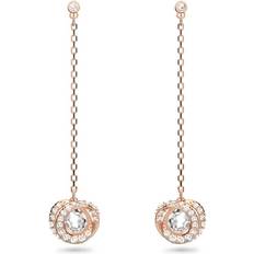 Swarovski Generation Drop Long Earrings - Rose Gold/Transparent