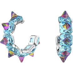 Swarovski Ortyx Pyramid Cut Hoop Earrings - Silver/Blue