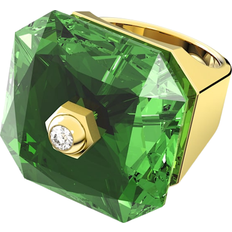 Swarovski Gold Plated Rings Swarovski Numina Octagon Cut Ring - Gold/Green/Transparent