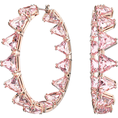 Swarovski Ortyx Triangle Cut Hoop Earrings - Rose Gold/Pink