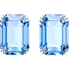 Blue Earrings Swarovski Millenia Octagon Cut Drop Earrings - Silver/Blue