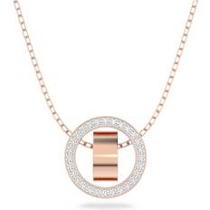 Swarovski Hollow Pendant Necklace - Rose Gold/Transparent