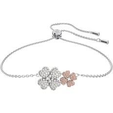 Swarovski Latisha Flower Bracelet - Silver/Transparent/Pink