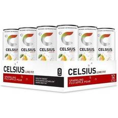 Celsius Energy Drink Sparkling Fuji Apple Pear 12 fl oz Each Pack of 12