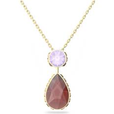 Swarovski Gold Plated Necklaces Swarovski Orbita Drop Cut Long Necklace - Gold/Multicolour