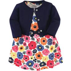 Touched By Nature Organic Cotton Dress & Cardigan - Bright Flower (10167905)