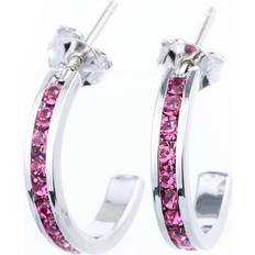 Macy's October Semi Hoop Earrings - Silver/Pink