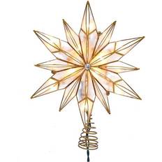 Kurt Adler Capiz Star with Center Gem Christmas Tree Light 10 Lamps