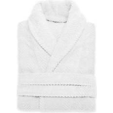 Ozan Premium Home Chevron Bathrobe Unisex - White