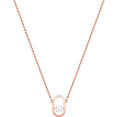 Swarovski Swarovski Sparkling Dance Oval Necklace - Rose Gold/Transparent