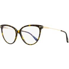 Tom Ford 55MM Square Blue Block Dark Havana one-size