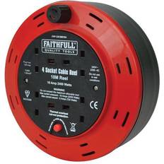 Faithfull Power Plus Cable Reel 240V 10A 4-Socket 10m