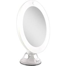 Zadro Z'Swivel LED Lighted Power Suction Mirror White Finish 10x Magnification