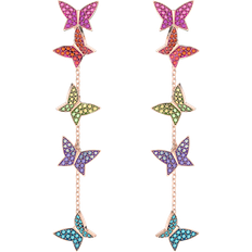 Swarovski Lilia Butterfly Long Drop Earrings - Rose Gold/Multicolour