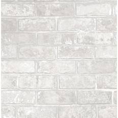 Fine woven Fine Decor Loft Brick Wallpaper, White