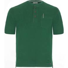 Smith Extended Tail Pocket Gusset Henley Shirt - Green