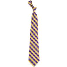 Gold - Men Ties Eagles Wings LSU Tigers Check Tie - Purple/Gold