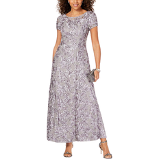 Evening Gowns - Florals Dresses Alex Evenings Rosette A-Line Gown - Dove