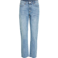 Vila Jeans Vila Women's mid-waist straight-leg jeans, Light blue