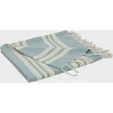 Stripes Blankets Saro Lifestyle Wide Blankets Blue (152.4x127cm)