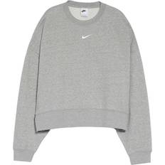 Nike Sportswear Essential Oversize Sweatshirt - Dark Grey Heather/White