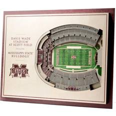 YouTheFan Mississippi State Bulldogs 5-Layer StadiumViews 3D Wall Art