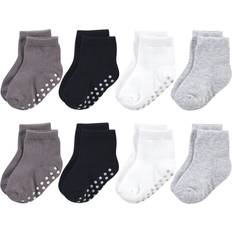 Touched By Nature Organic Cotton Socks with Non-Skid Gripper for Fall Resistance - Solid Black (10763161)