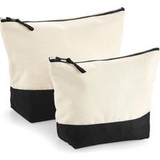 Fabric Tote Bags Westford Mill Dipped Base Canvas Accessory Bag (M) (Natural/Black)
