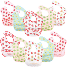 Hudson Waterproof Polyester Bibs 10-pack Cute Fruit Feeder