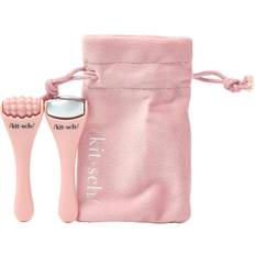 Pink Gua Sha & Facial Massage Rollers KITSCH Mini Facial Roller 2pc Set