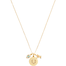 Kate Spade Eye Love U Pendant Necklace - Gold/Blue/Transparent