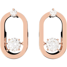 Swarovski Sparkling Dance Oval Stud Earrings - Rose Gold/Transparent