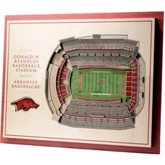 YouTheFan Arkansas Razorbacks 5-Layer StadiumViews 3D Wall Art