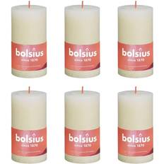 Bolsius Rustic Pillar Shine 4 pcs 130x68 mm Soft Pearl Candle