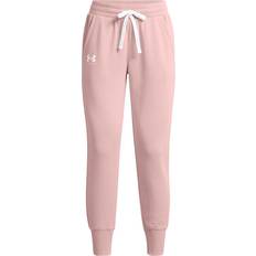 Pink - W34 - Women Trousers Under Armour Women's Rival Fleece Joggers - Retro Pink/White