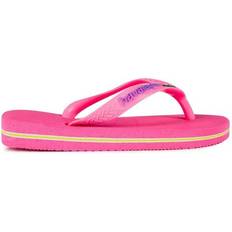 Pink Flip Flops Children's Shoes Havaianas Girl's Brasil Logo Flip Flops - Crystal Rose