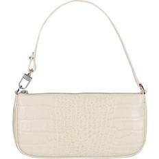 BY FAR Rachel Croco Embossed Shoulder Bag Beige