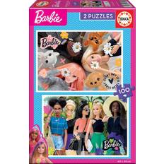 Barbie Educa 2x100 Barnpussel, Flerfärgad