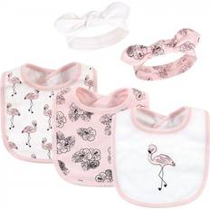 Hudson Cotton Bib and Headband Set 5-pack Painted Flamingo