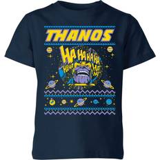 Marvel Kid's Thanos Christmas Knit Christmas T-shirt - Navy