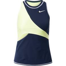 Red Tank Tops Nike Court Dri-FIT Slam Tennis Tank Top Women - Obsidian/Light Zitron/White