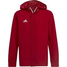 Red - Women Rain Clothes Adidas Entrada 22 All Weather Jacket - Red