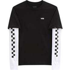 Vans Tops Vans Long Check Twofer T-Shirt - Black (VN0A49OY-BKA1)