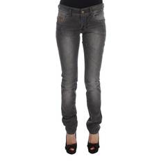 John Galliano Women's Cotton Blend Slim Fit Stretch Jeans Gray SIG30178