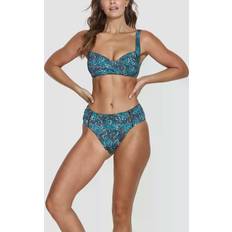 Panos Emporio Olympia Garden Print High Waist Bikini Bottoms, Vineyard