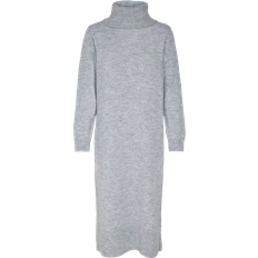 Only Midi Dresses - Women Only Roll Neck Knitted Midi Dress Light Grey, Grey, Xs, Women