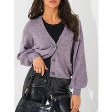 JDY Drea L/S Short Cardigan Lavender Gray