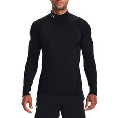 Blue - Men Base Layers Under Armour Men's ColdGear Fitted Mock Shirt Midnight Navy/White